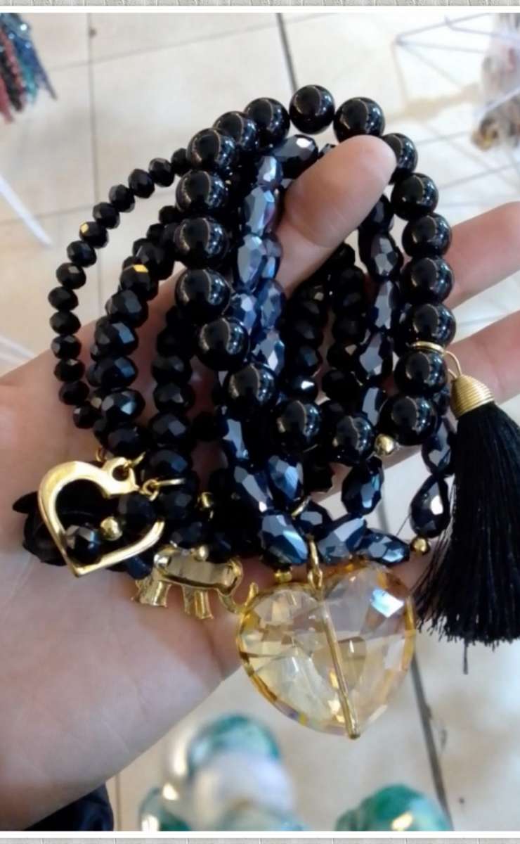 Crystal Beaded Semanario Bracelet set