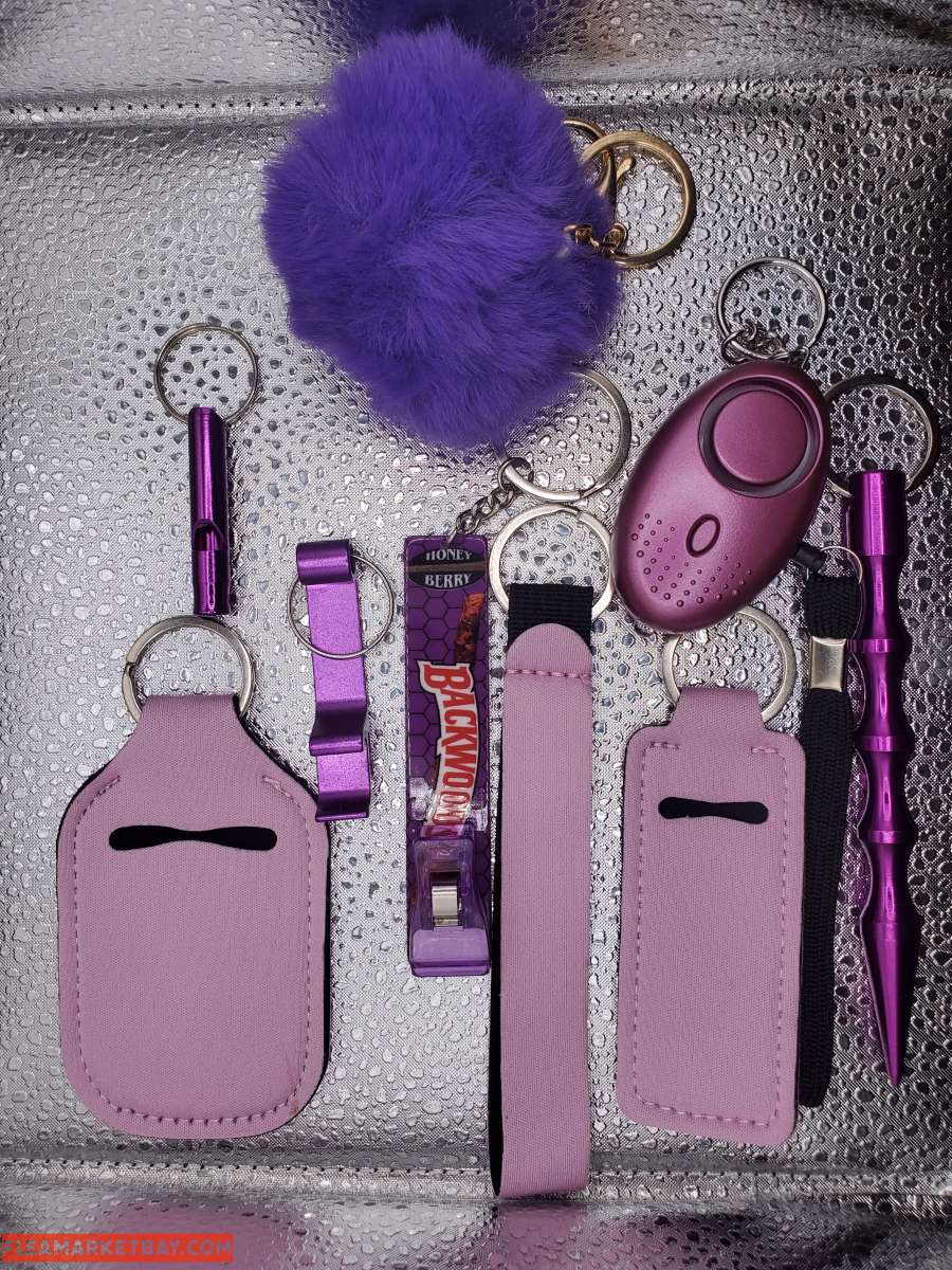 purple safety keychain