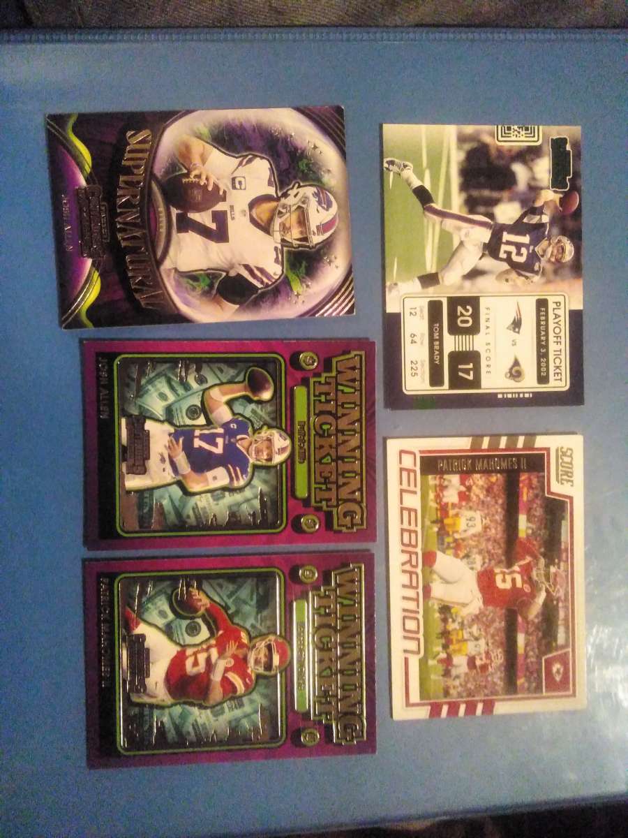 Brady Mahomes and Josh Allen cards