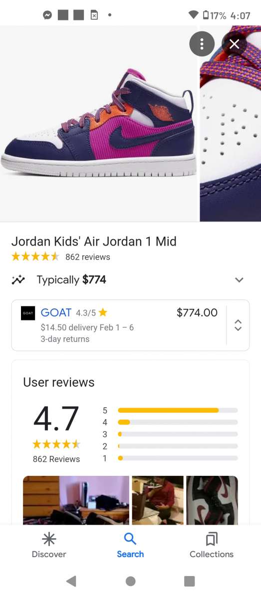 Authentic Retro 1 Jordans size 6w or 4 and a half Y