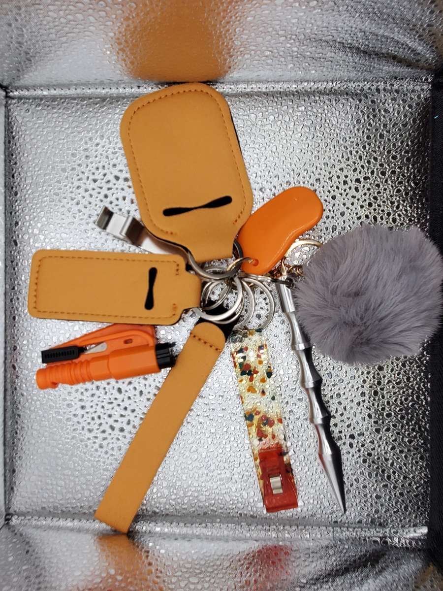 silver safety keychain