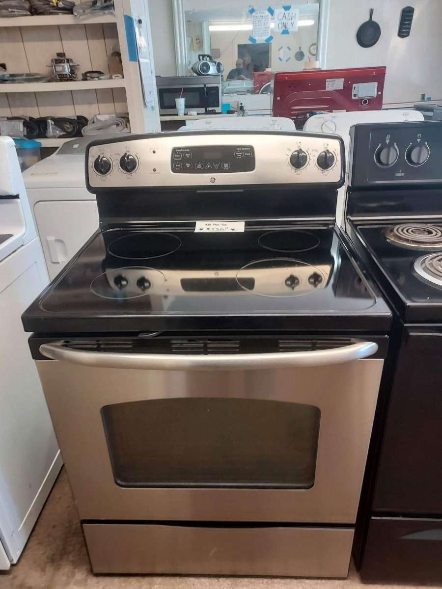 stainless steel glasstop electric stove