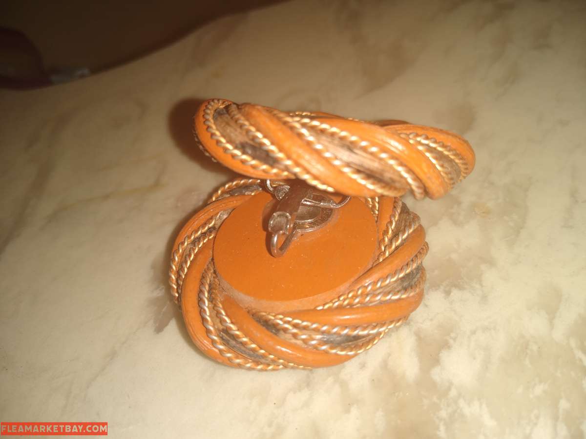 cute old orange clip on earrings