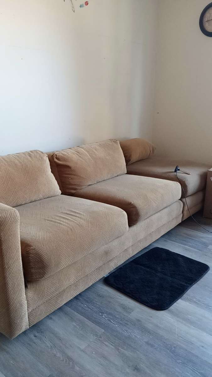 sofa and ottoman also buffet cabinet good condition as well