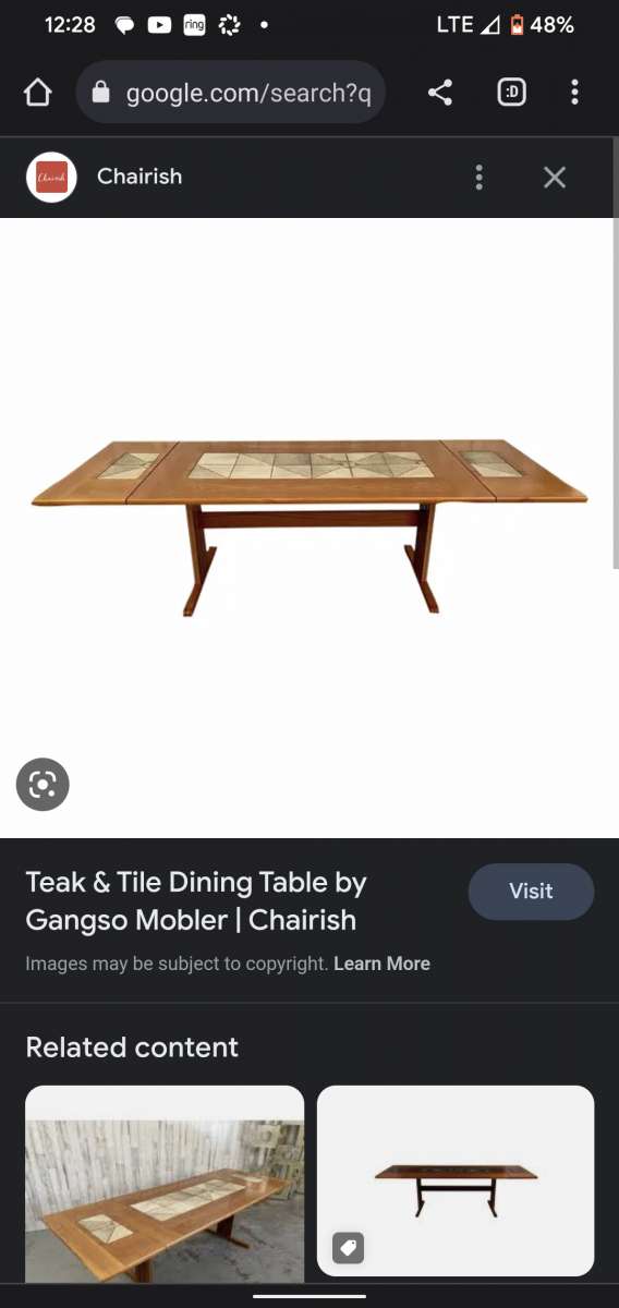 MCM vintage teak wood dining nook set table and benches