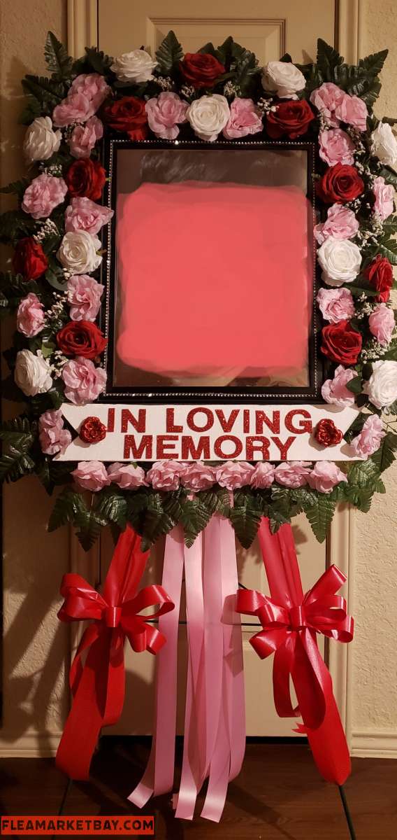Funeral 5ft Tall Photo Frame Floral Arrangement