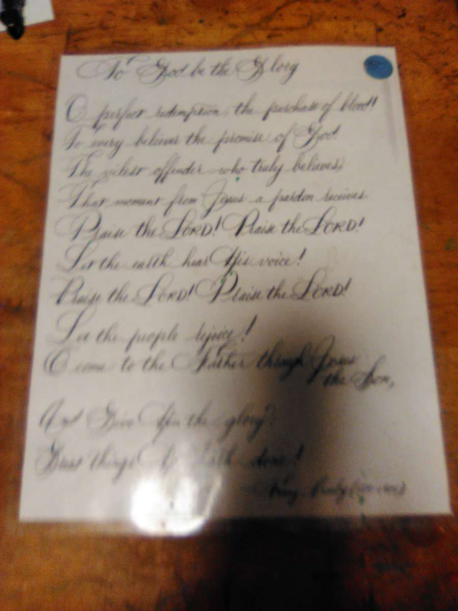 art  Spencerian Script Hymn