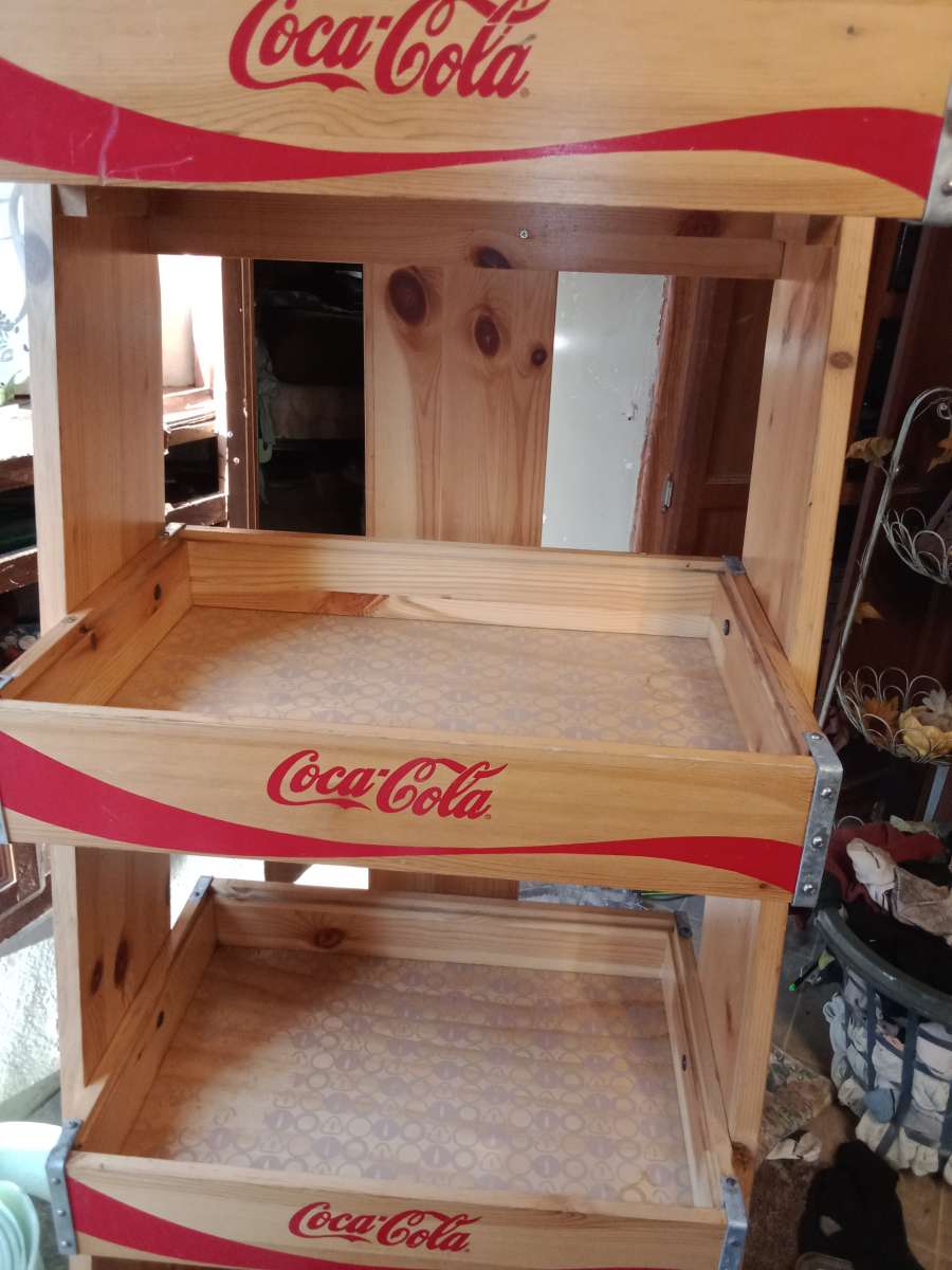 coke cola four tier Wooden shelf