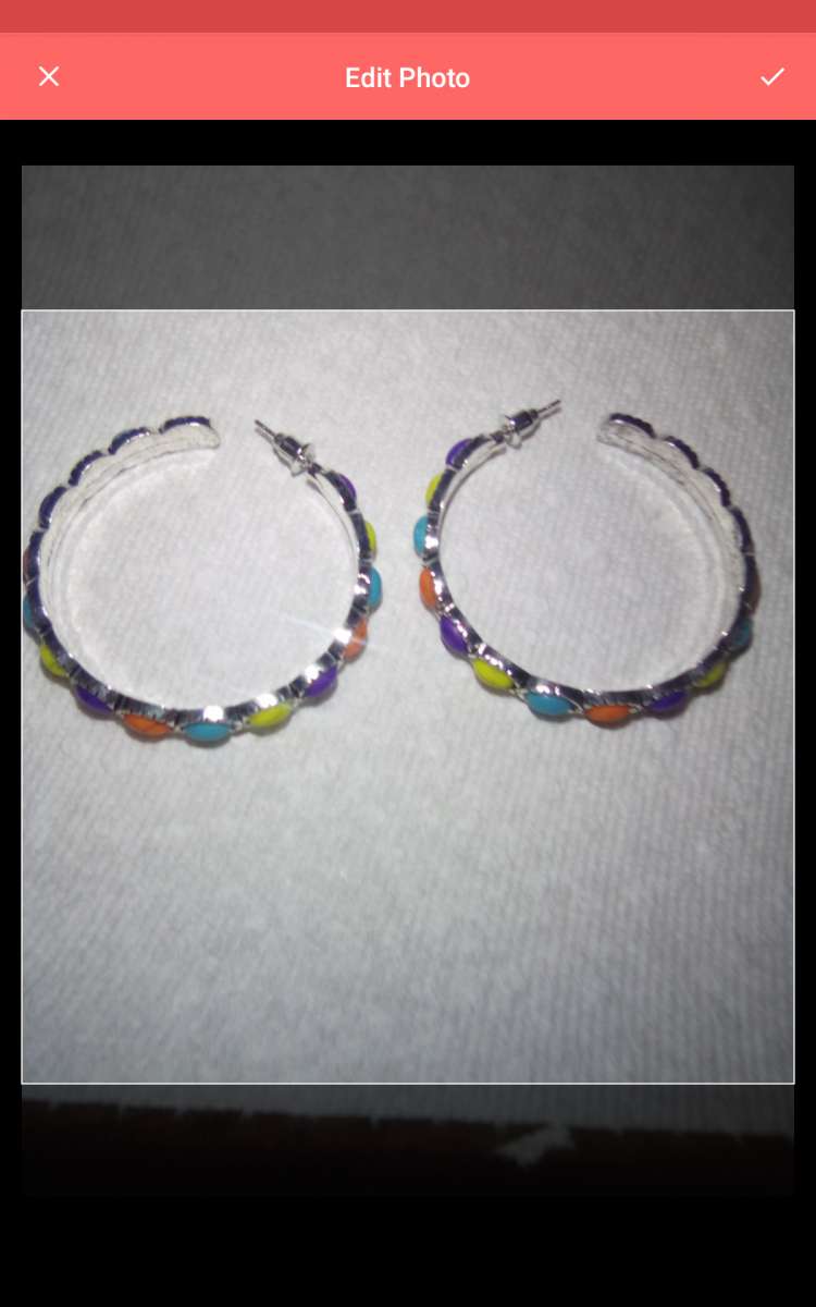 C shaped Hoops Silverstone  with multicolor turquoise stones