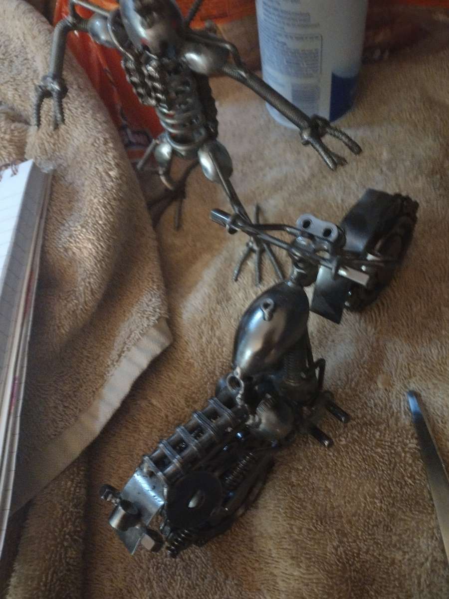 scrap metal Alien and Motorcycle