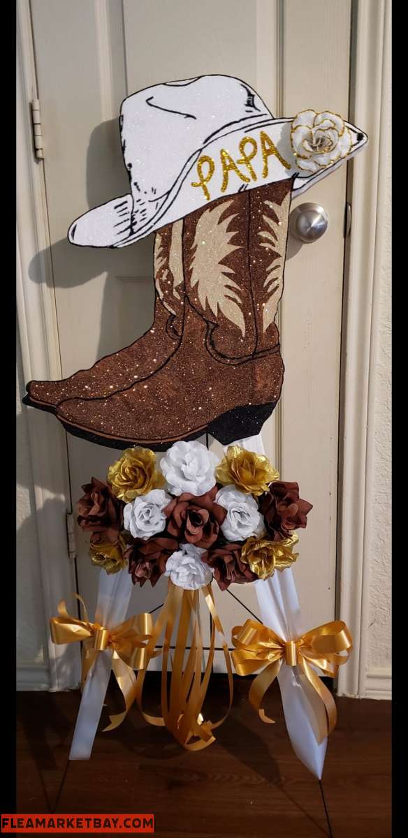 Cemetery Foam Cowboy Boots  Hat Arrangement Stand