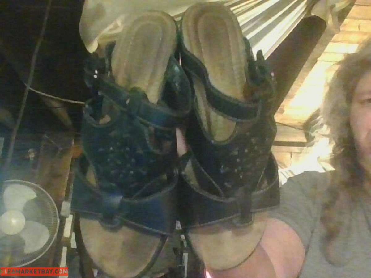 Black open toe Sandle Wedge Shoes size 7