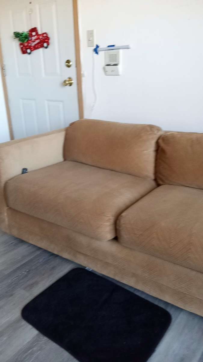 sofa and ottoman also buffet cabinet good condition as well