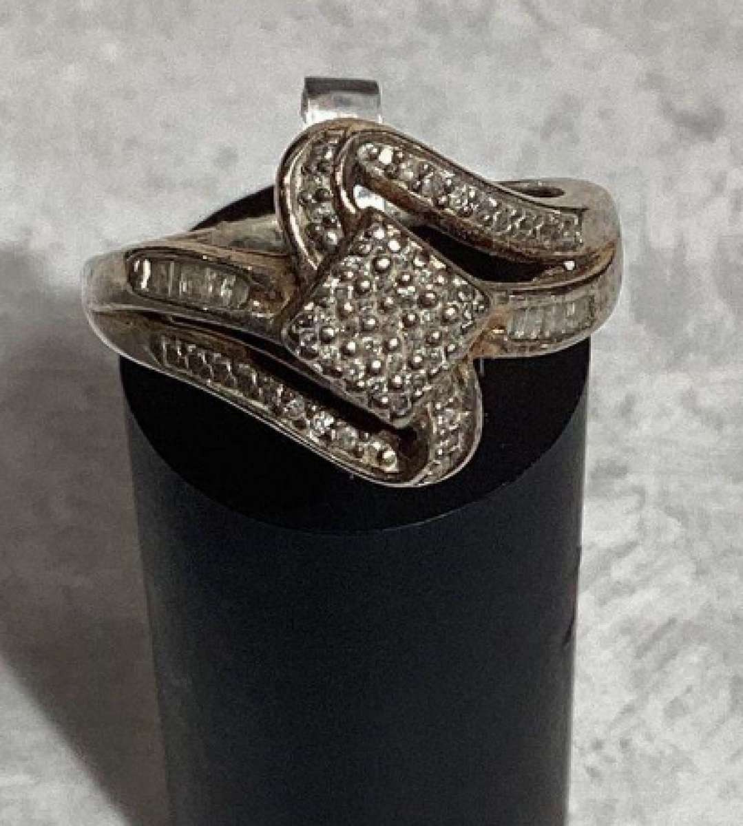 Sterling Silver Diamond Ring