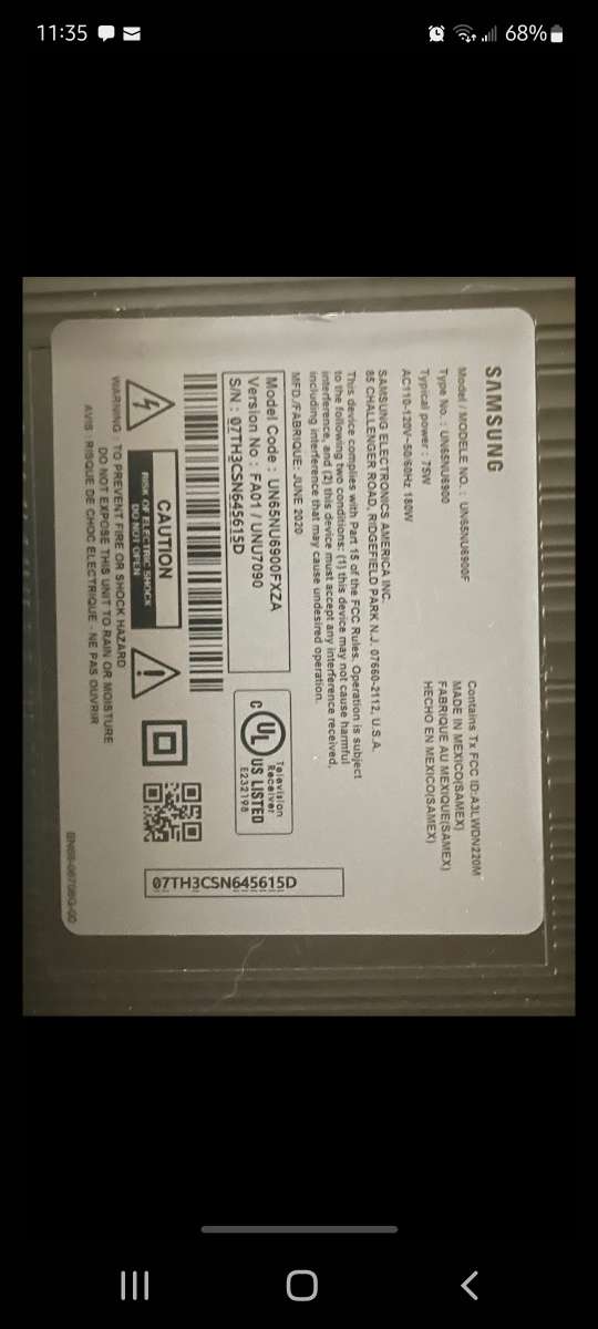 65 Samsung Smart TV 4K UHD