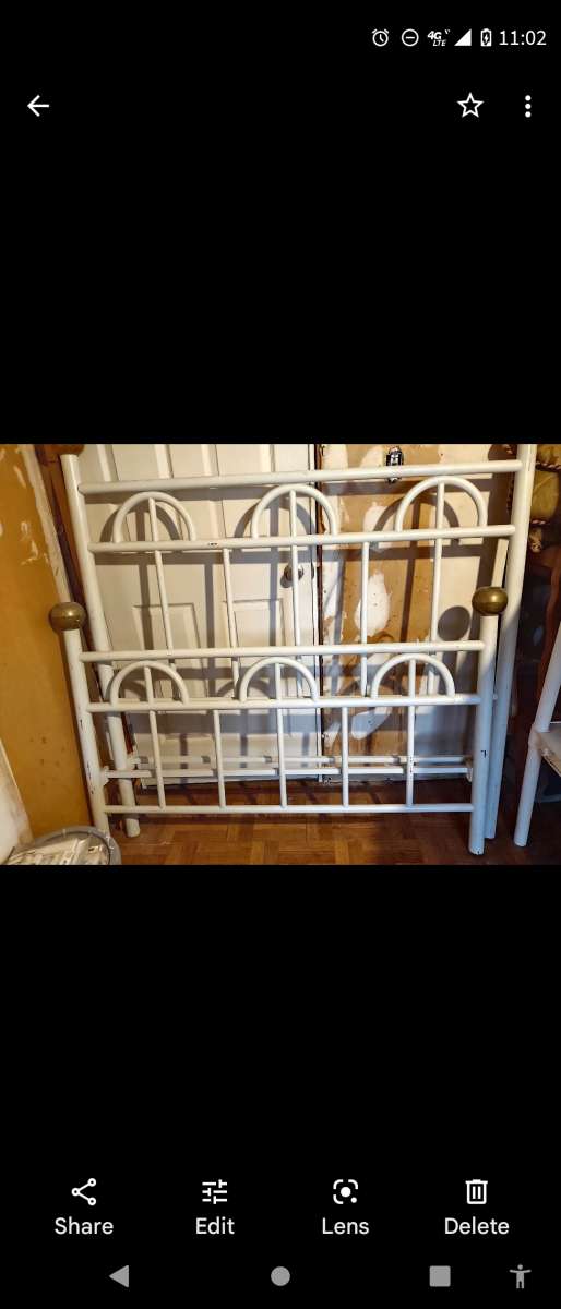 antique Cast iron full size bed frame and rails