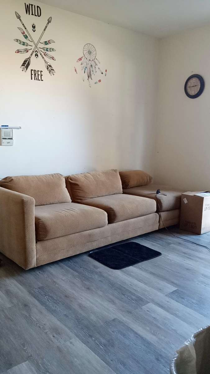 sofa and ottoman also buffet cabinet good condition as well