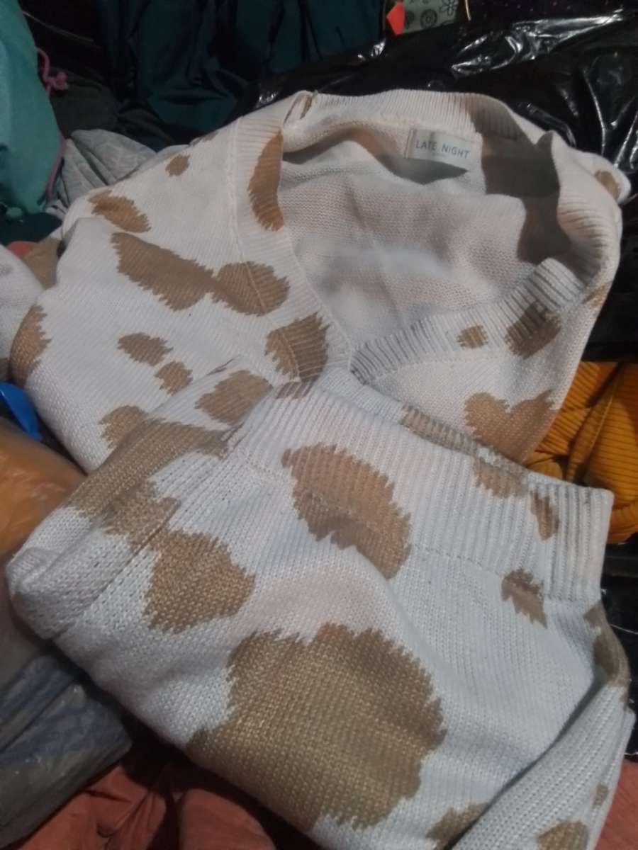 late night sweater short set