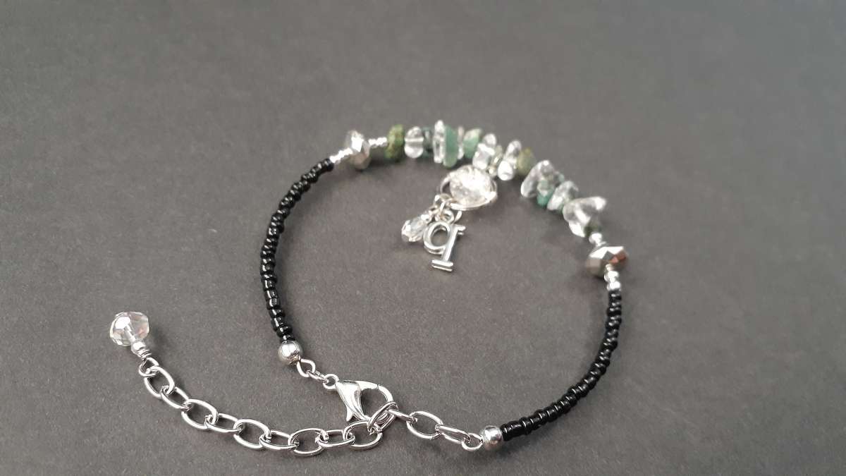 Custom Emerald and Quartz Charm Bracelet Jewelry