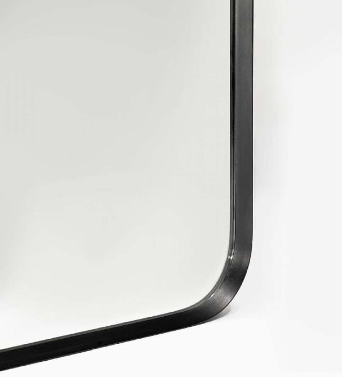 Wall Mount Mirror for Bathroom Brush Black Metal Framed Roun