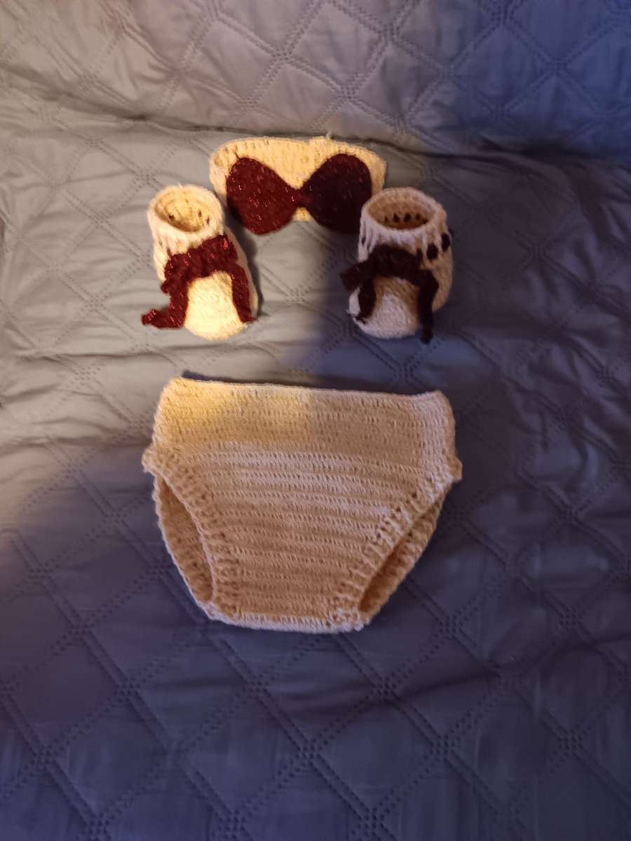 traje tejido a crochet de 0 a 3 meses de nacida