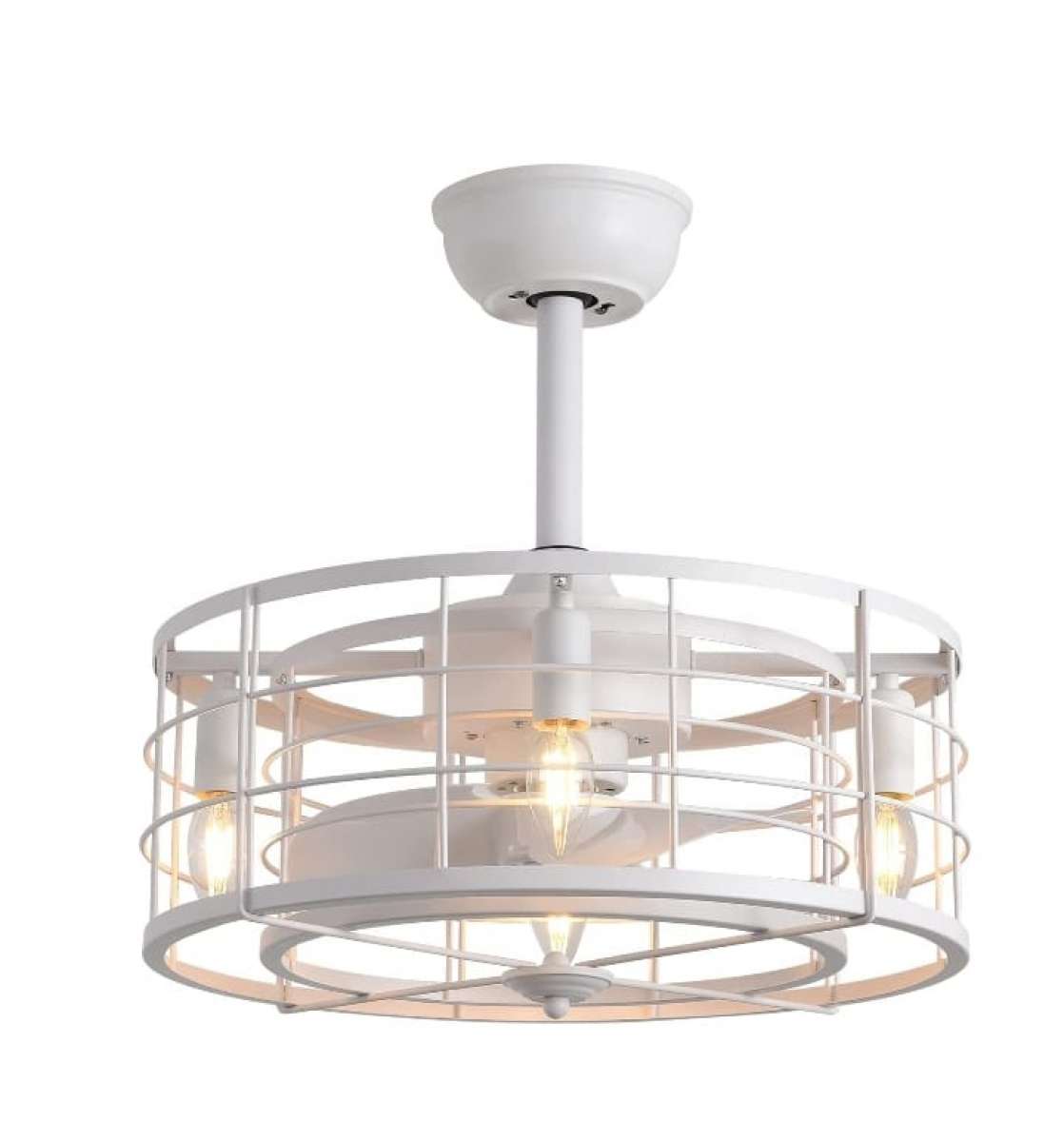 Caged Ceiling Fans wLights Remote Controlw Reversible 3 Spee