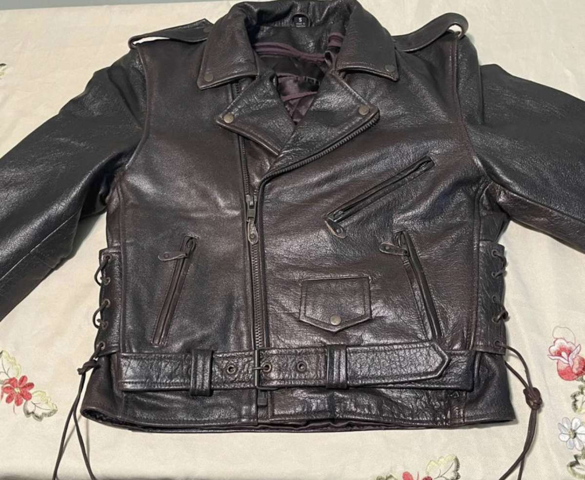 New Mens Bikers Genuine leather jacket with Emboss Eagle