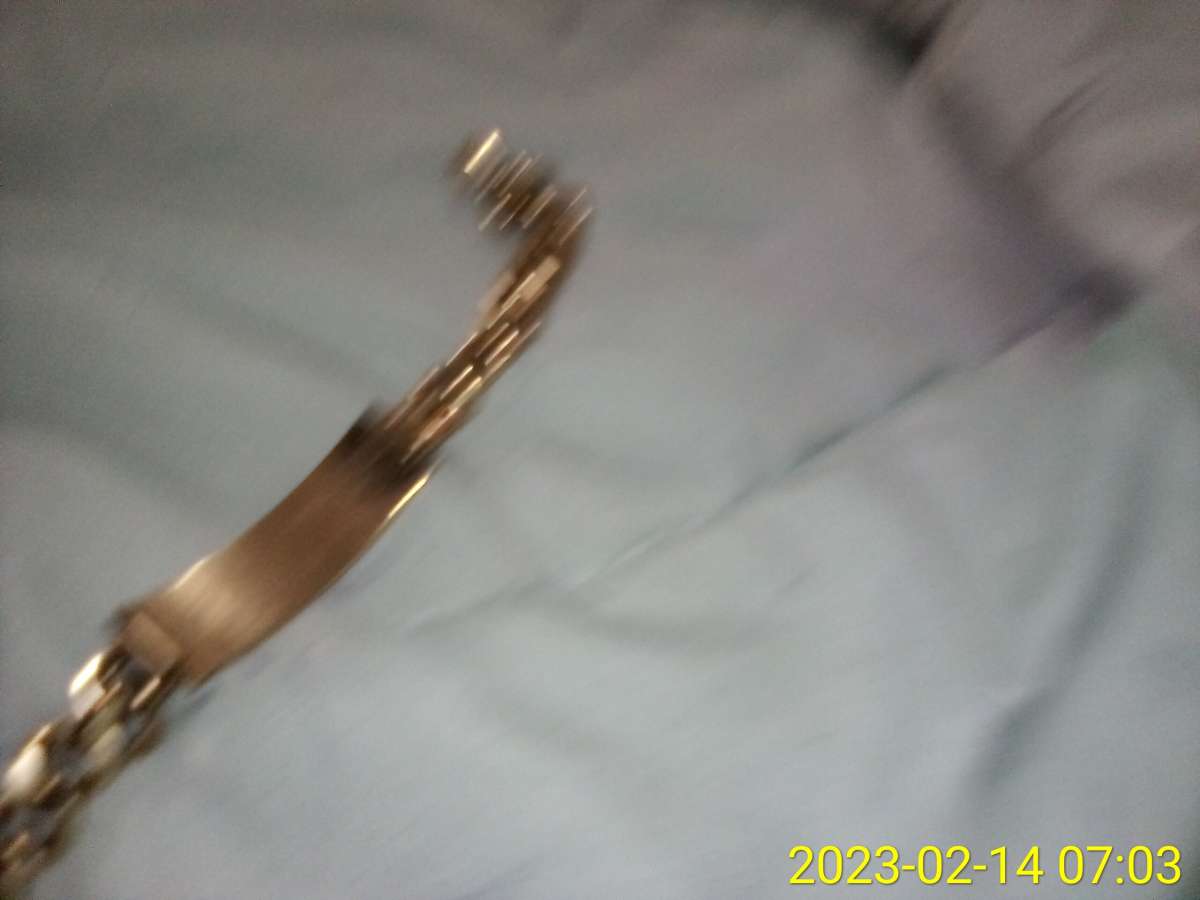 14k yellow gold cuban link Id bracelet