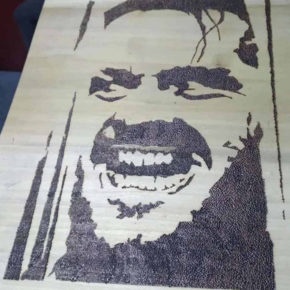 wood burning of heres johnny