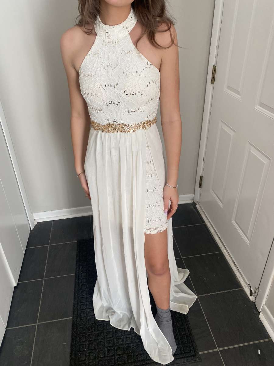 ivory and gold dress