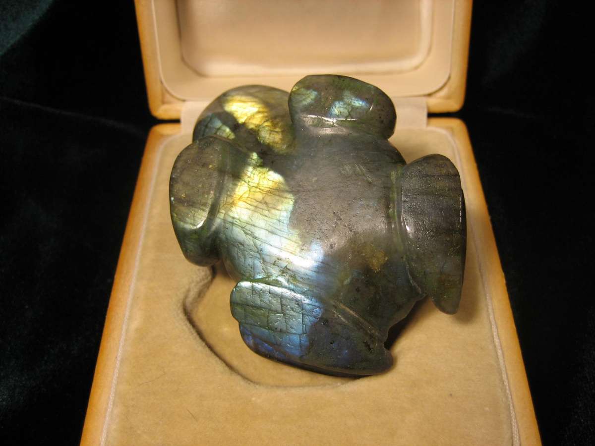 Antique Faberge Frog Figurine In Labradorite
