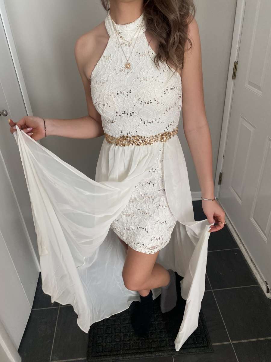 ivory and gold dress