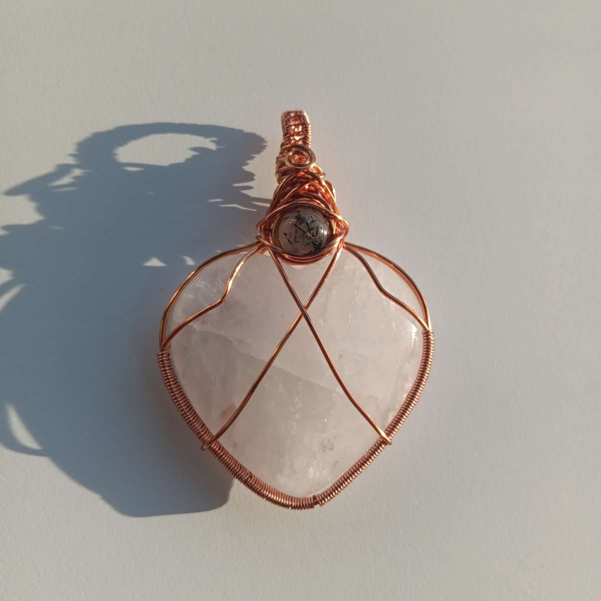 wire wrapped quartz pendant