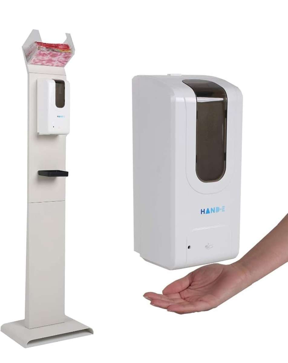 Automatic Hand Sanitizer Dispenser Stand wFace Mask Dispense