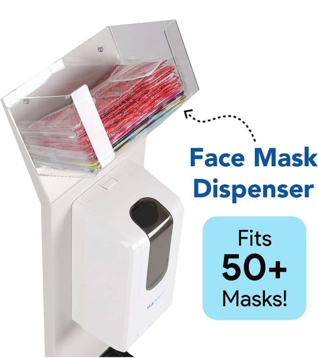 Automatic Hand Sanitizer Dispenser Stand wFace Mask Dispense