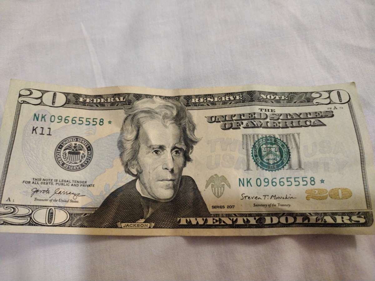 2007 Series 20 Dollar Star Note With Unsual Numbers