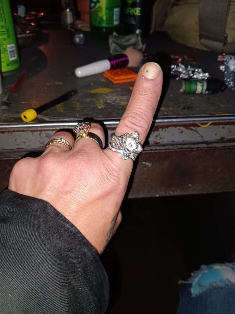 925 Sterling Silver Rose white Sapphire ring set