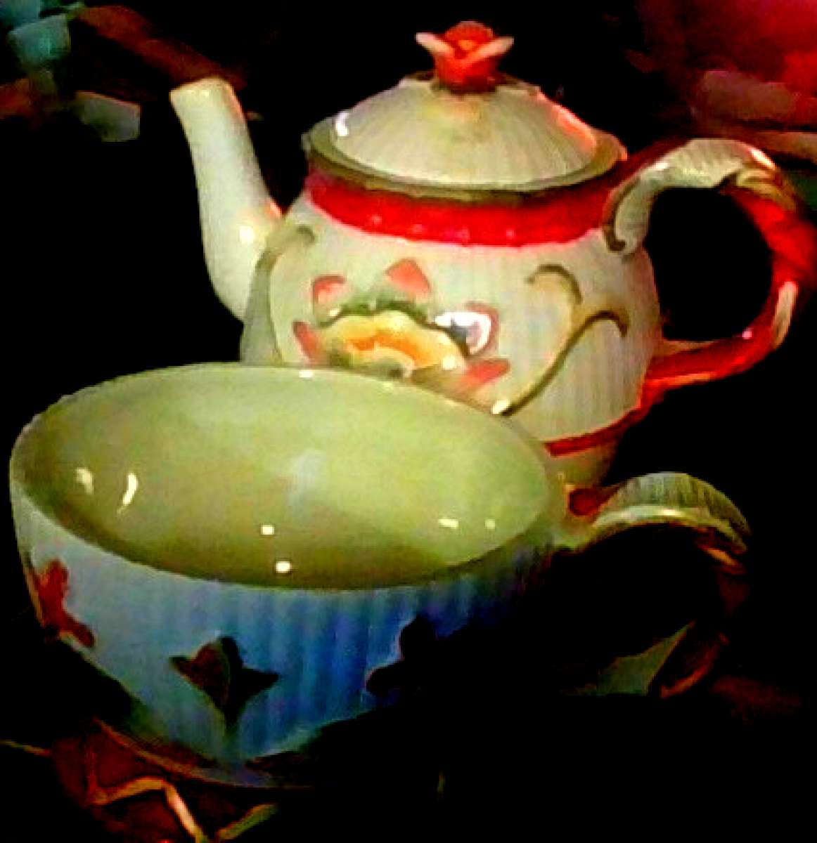 This Holiday CoffeTea Cup And Kettle