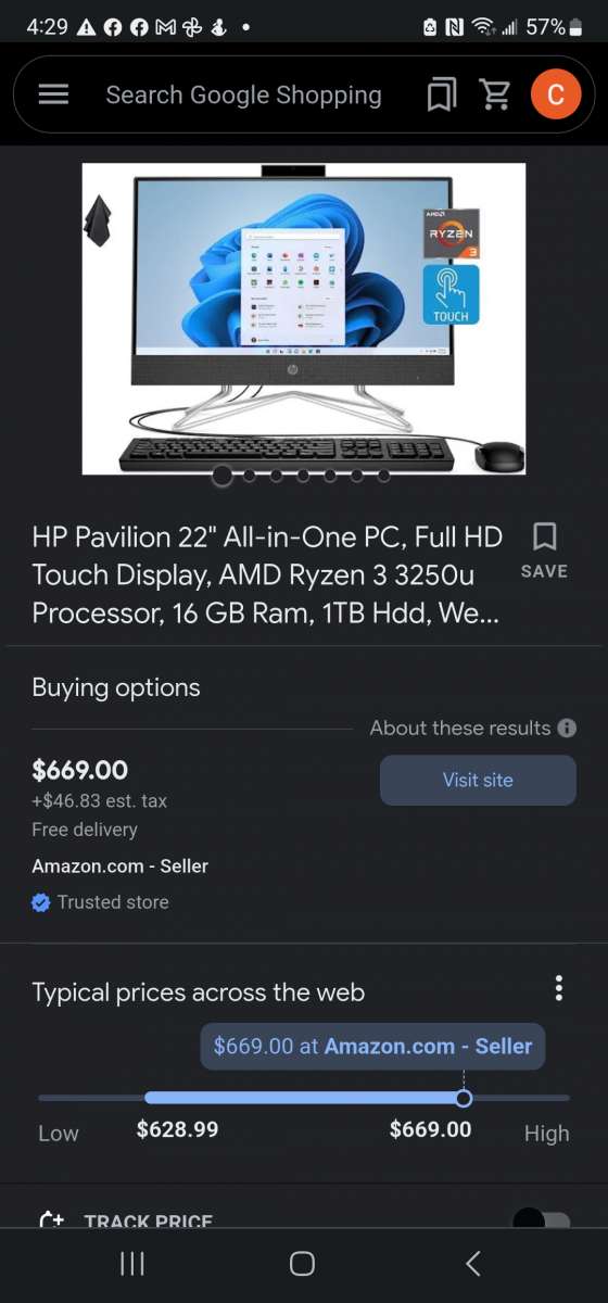 hp all in one touch screen desttop