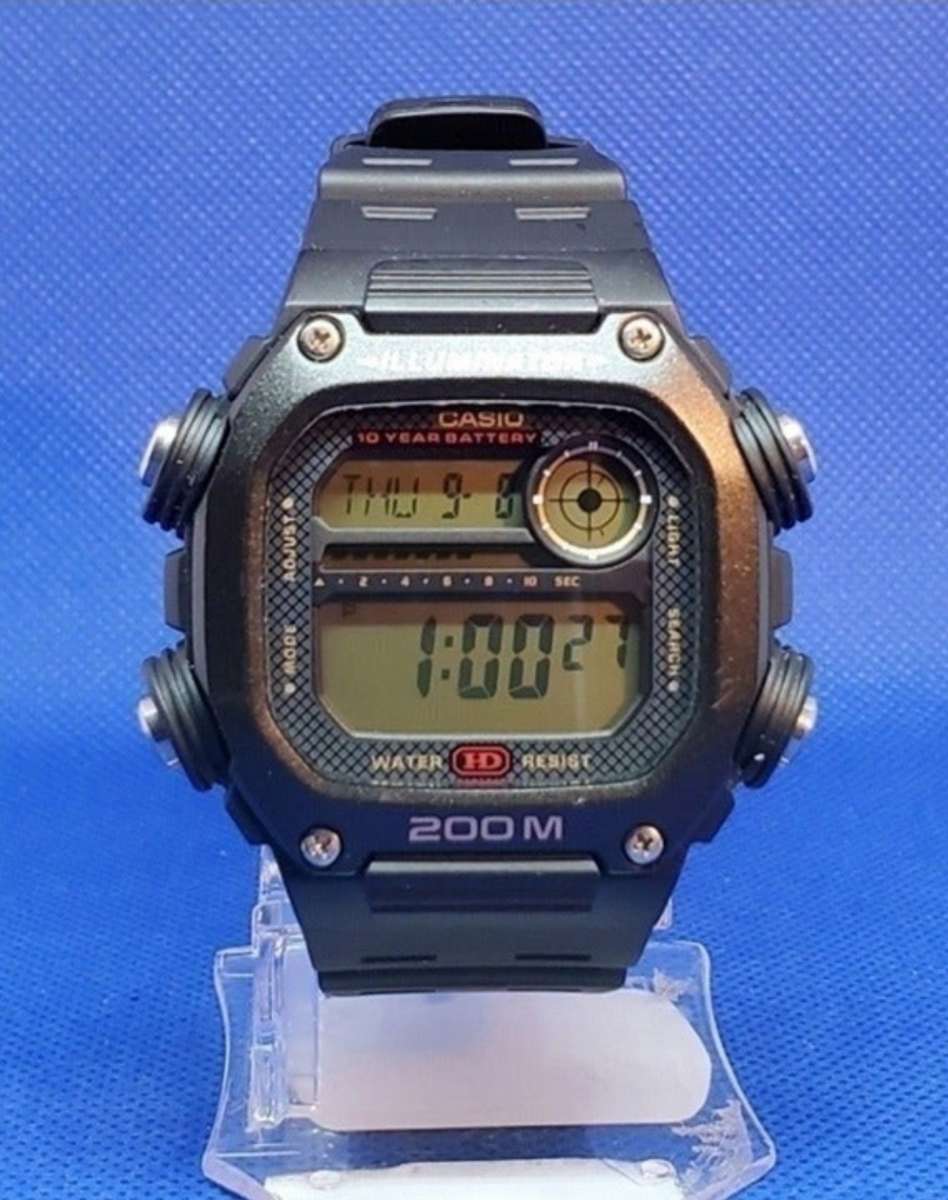 Casio Mens Digital Quartz 10 Year Batt200m Black Resin Watch