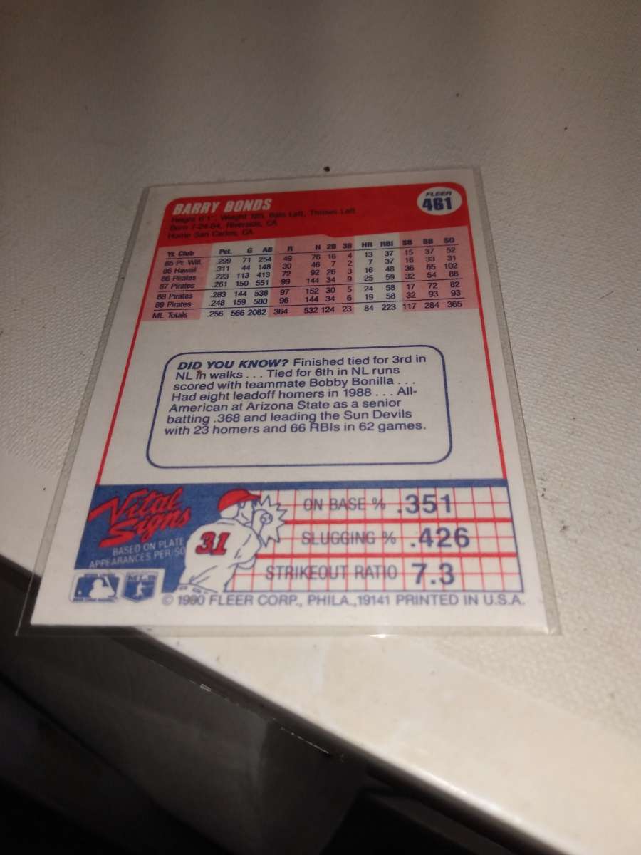 1990 Barry bonds