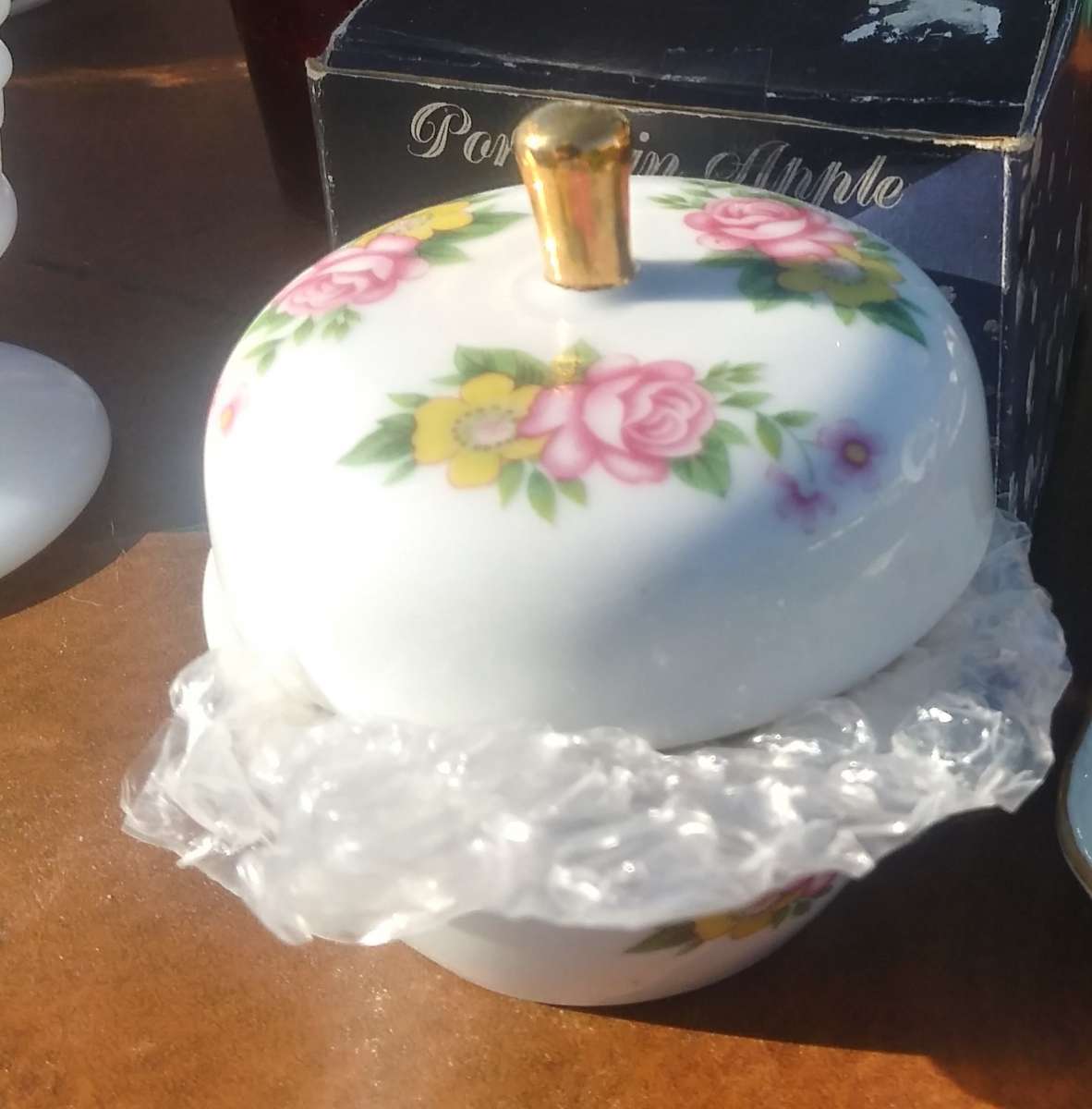 Porcelain Apple Keepsake Jar