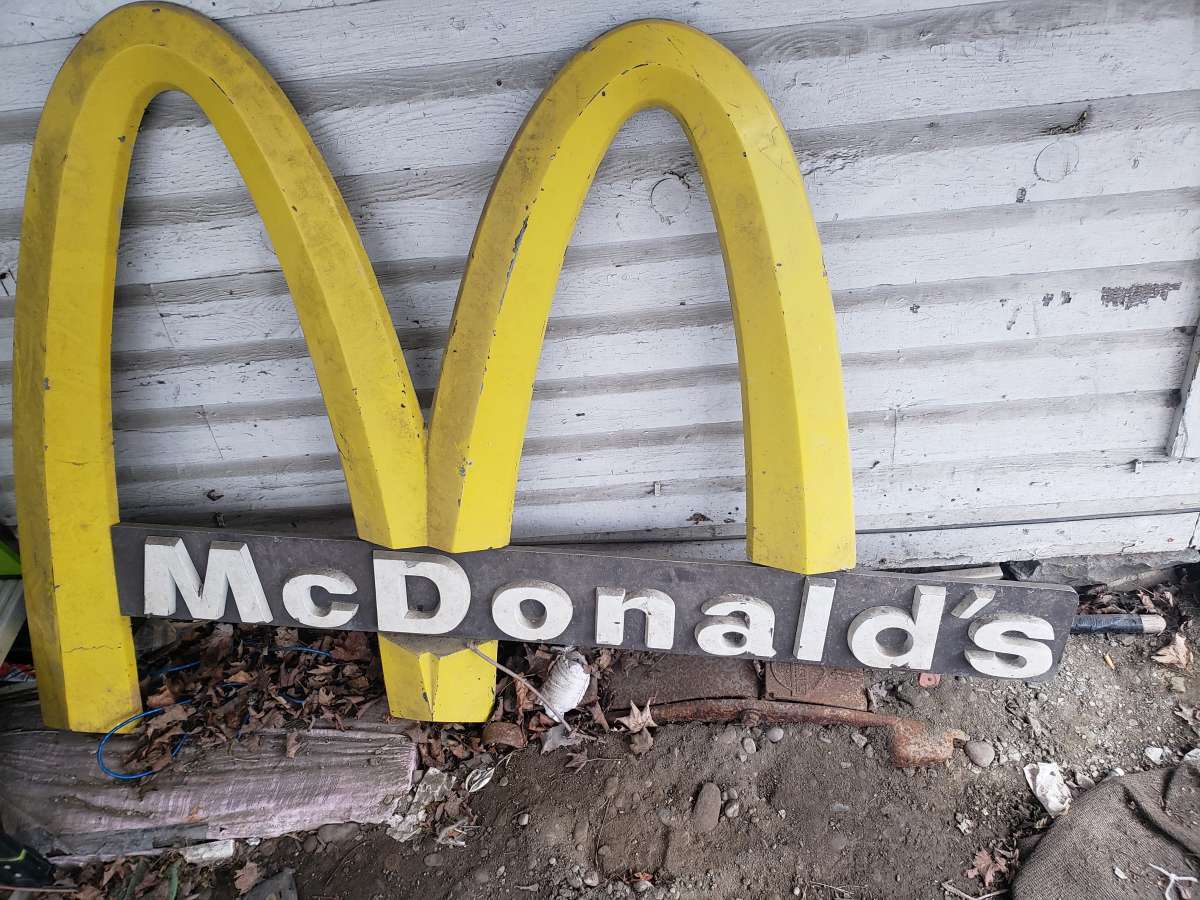 aluminum collectable antique  mc donalds sign