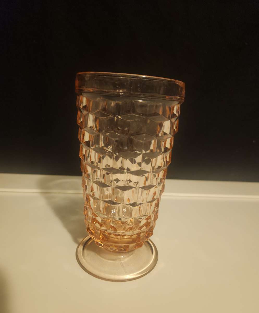 vintage Colony Whitehall cube pattern glass tumblers tall gl