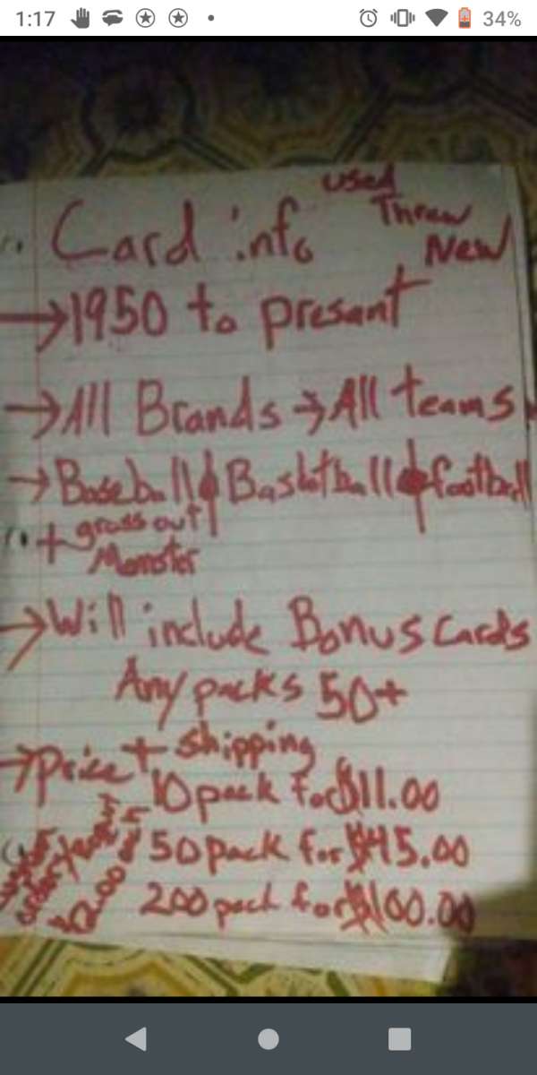 baseball lottery mystery sports cards