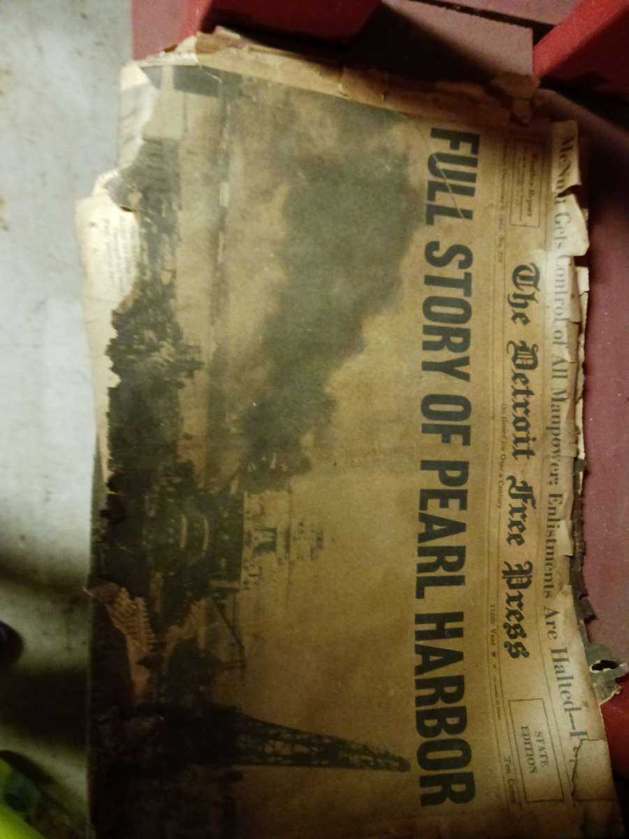 pearl harbor original news paper from 1940
