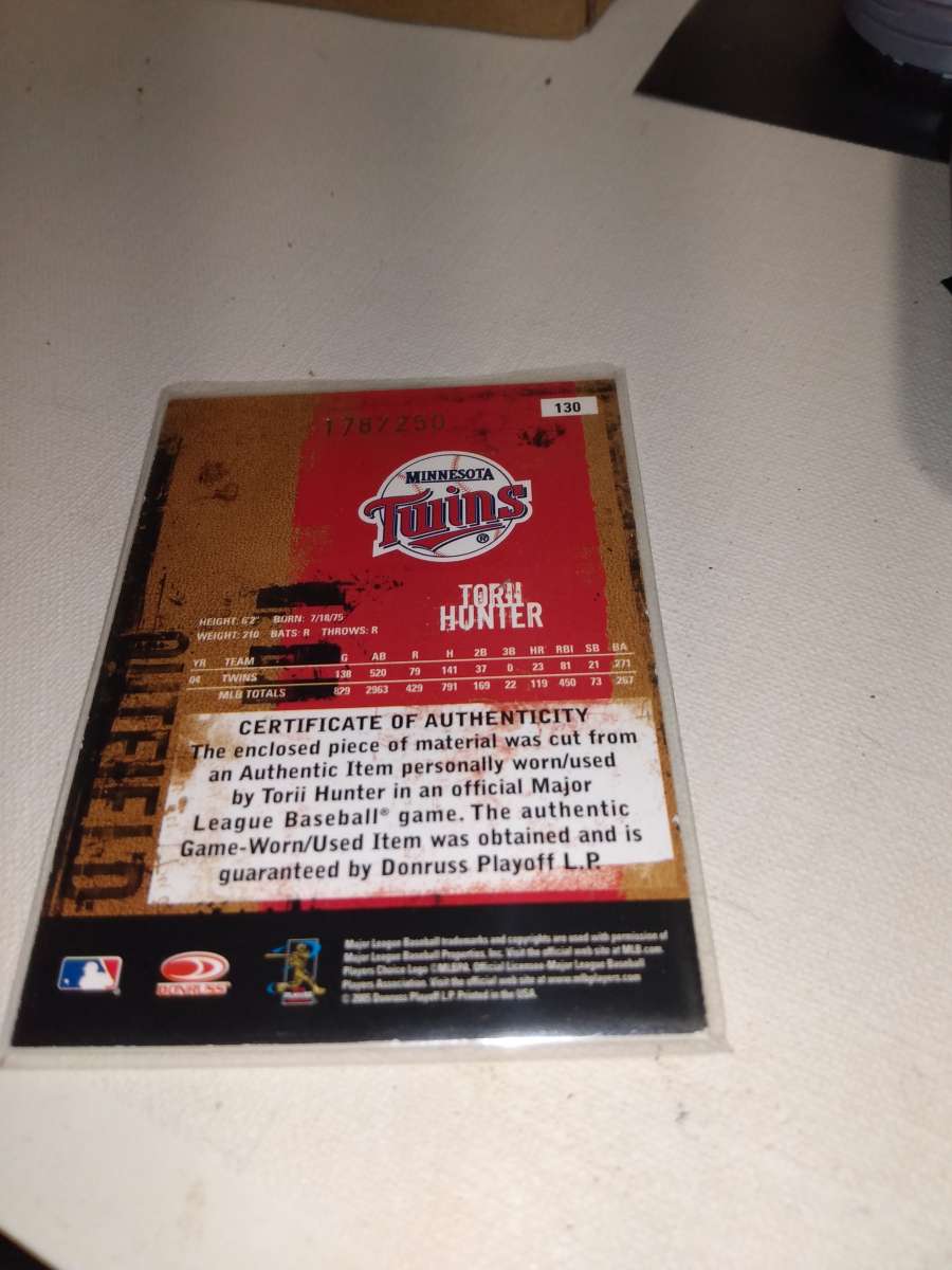 1985 relic leather and lumber Tori Hunter