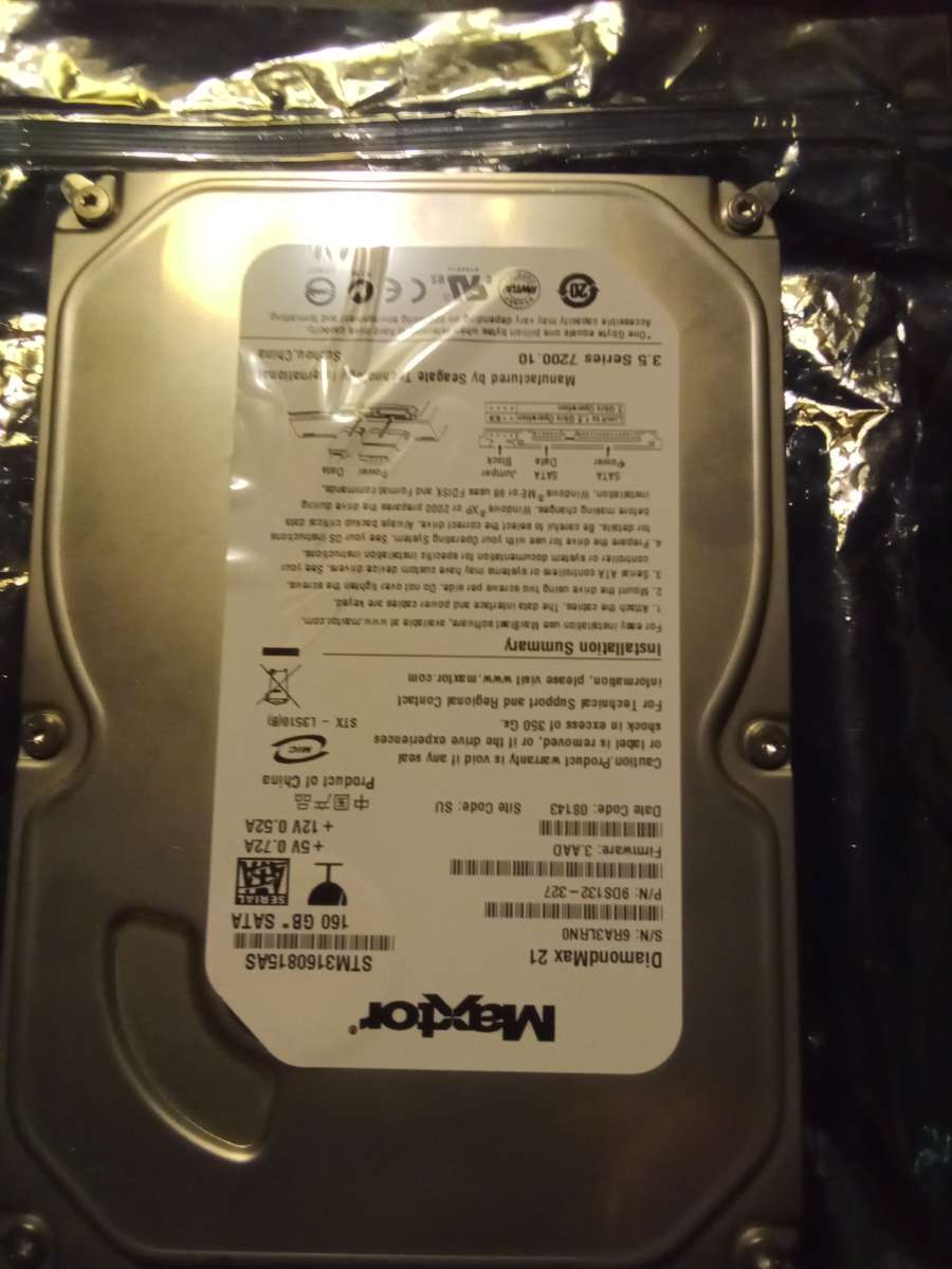 Max tor diamond 21 hard drive 160gb