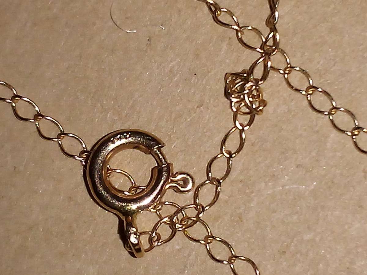 14kt yellow gold link chain necklace 18 inch long