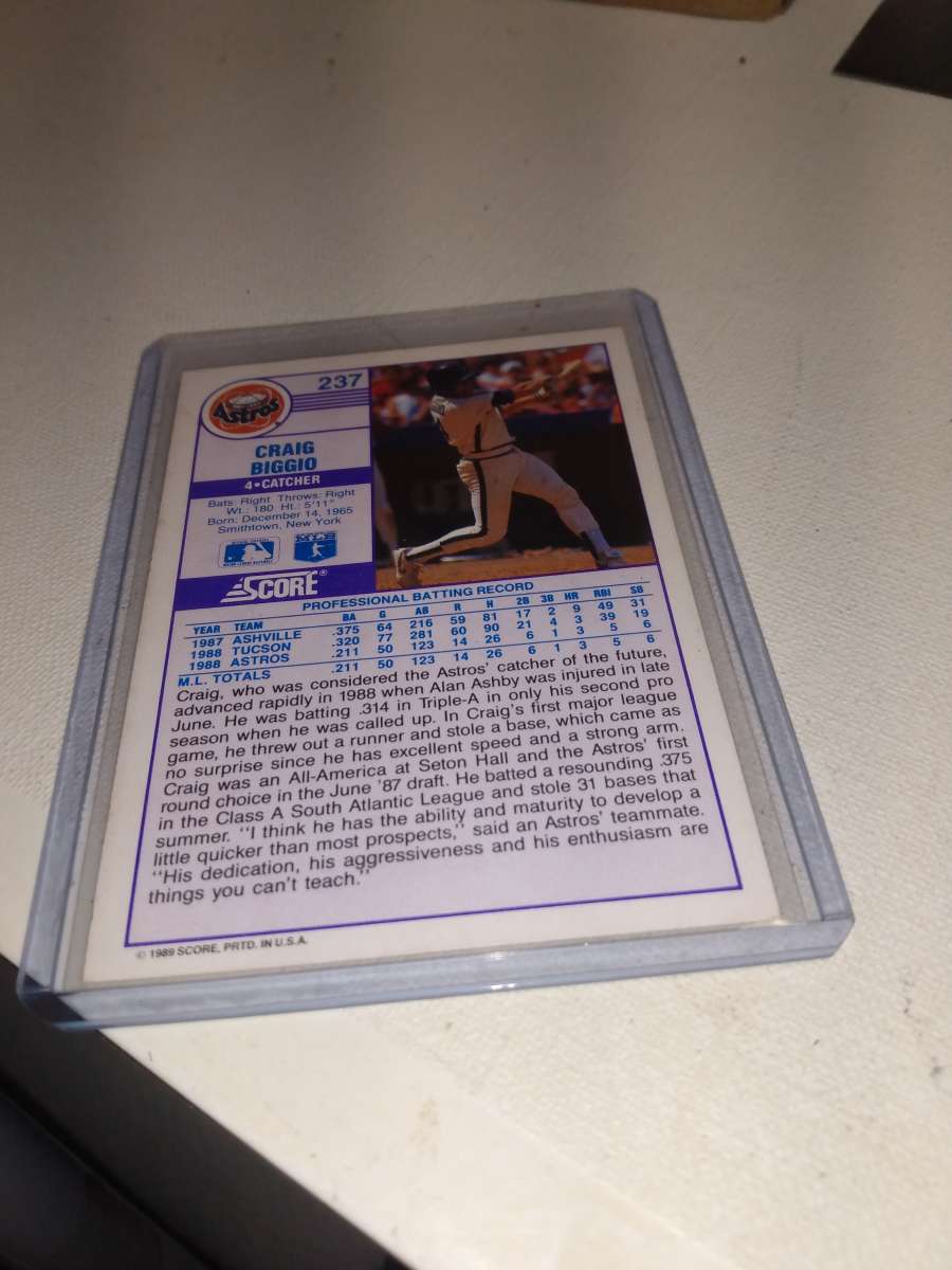 1990 score Craig biggio rookie card